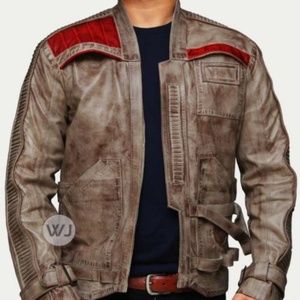 Star-Wars-Brown-Waxed-Genuine Leather Finn-Jacket